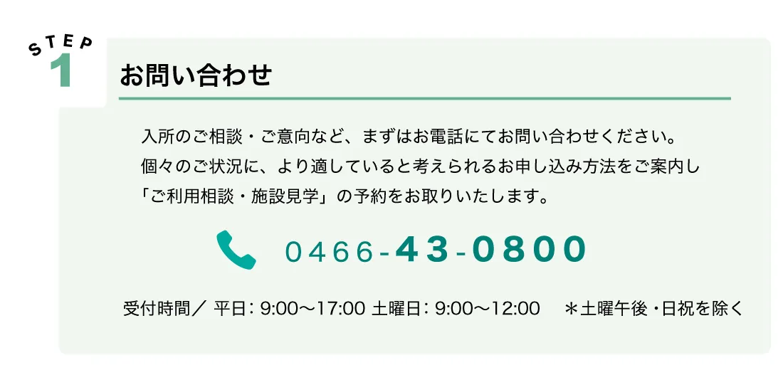 利用の流れ：Step1お問い合わせ