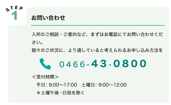 利用の流れ：Step1お問い合わせ